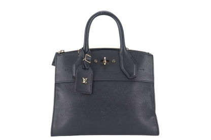 LOUIS VUITTON TAURILLON CITY STEAMER PM BLACK GOLD HARDWARE WITH STRAPS NO DUST COVER