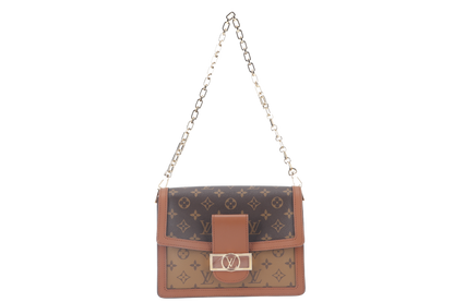 LOUIS VUITTON DAUPHINE MM(M45958) MONOGRAM REVERSE WITH STRAPS, STRAP, CHAIN, DUST COVER AND BOX