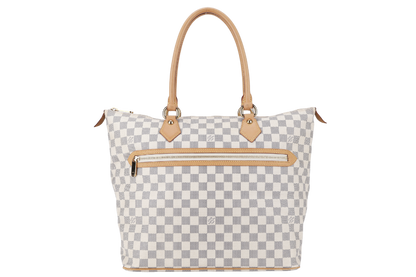 LOUIS VUITTON SALEYA GM DAMIER AZUR SHOULDER BAG CANVAS GOLD HARDWARE DU1067 NO DUST COVER