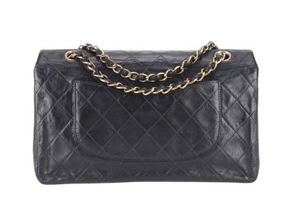 CHANEL VINTAGE CLASSIC DOUBLE FLAP (341xxxx) SMALL BLACK LAMBSKIN LEATHER GOLD HARDWARE NO DUST COVER