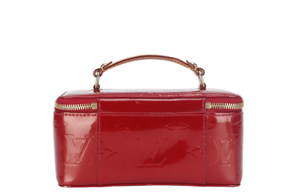 LOUIS VUITTON JEWELRY CASE (M91273) RED MONOGRAM VERNIS WITH DUST COVER