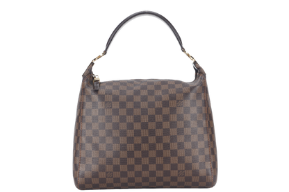 LOUIS VUITTON PORTOBELLO PM (N41184) DAMIER EBENE CANVAS HOBO BAG GOLD HARDWARE NO DUST COVER