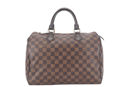 LOUIS VUITTON SPEEDY 30 (N41364) DAMIER EBENE CANVAS GOLD HARDWARE WITH KEYS&LOCK AND DUST COVER