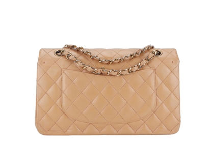 CHANEL CLASSIC FLAP SMALL (9589xxxx) PEACH COLOR LAMBSKIN GOLD HARDWARE