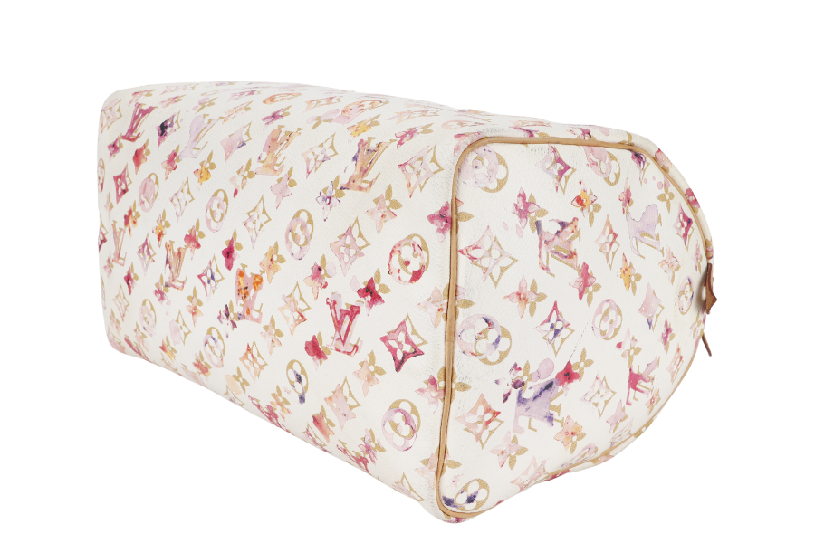 LOUIS VUITTON SPEEDY 35 WATERCOLOR AQUARELLE MONOGRAM CANVAS NO DUST COVER