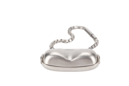 CHANEL KEY RING CHARM HIP BAG MOTIF METAL SILVER WITH BOX