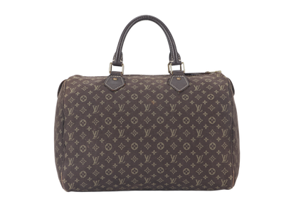LOUIS VUITTON SPEEDY 30 (M95224) BROWN MINI LIN GOLD HARDWARE WITH DUST COVER