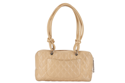 CHANEL VINTAGE CAMBON BOWLER BAG (1023xxxx) BEIGE LAMBSKIN WITH DUST COVER AND BOX