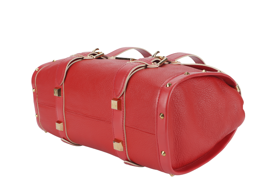 LOUIS VUITTON SUHALI L'EPANOUI GM GERANIUM RED LEATHER GOLD HARDWARE
