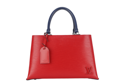 LOUIS VUITTON KLEBER PM RED EPI LEATHER SILVER HARDWARE WITH STRAPS AND DUST COVER