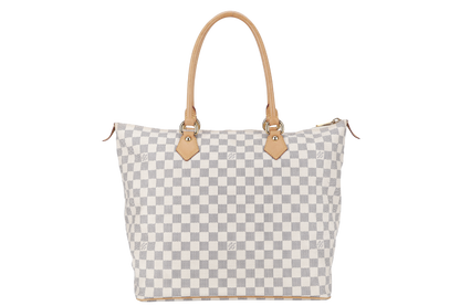 LOUIS VUITTON SALEYA GM DAMIER AZUR SHOULDER BAG CANVAS GOLD HARDWARE DU1067 NO DUST COVER