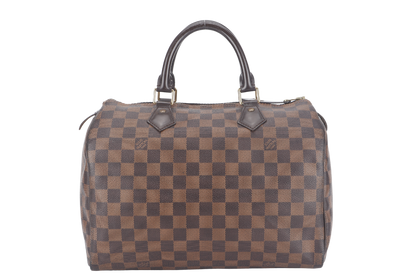 LOUIS VUITTON SPEEDY 30 (N41364) DAMIER EBENE CANVAS GOLD HARDWARE WITH KEYS&LOCK AND DUST COVER