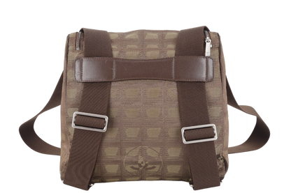 CHANEL SPORTS LINE BACKPACK (705xxxx) GREEN CANVAS SILVER HARDWARE WITH  AND DUST COVER