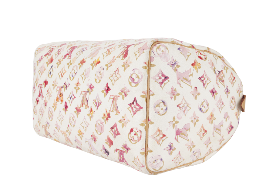 LOUIS VUITTON SPEEDY 35 WATERCOLOR AQUARELLE MONOGRAM CANVAS NO DUST COVER