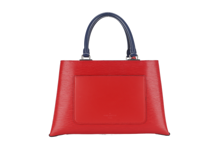 LOUIS VUITTON KLEBER PM RED EPI LEATHER SILVER HARDWARE WITH STRAPS AND DUST COVER