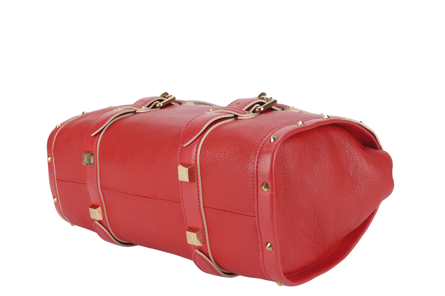 LOUIS VUITTON SUHALI L'EPANOUI GM GERANIUM RED LEATHER GOLD HARDWARE