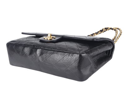 CHANEL VINTAGE CLASSIC DOUBLE FLAP (341xxxx) SMALL BLACK LAMBSKIN LEATHER GOLD HARDWARE NO DUST COVER