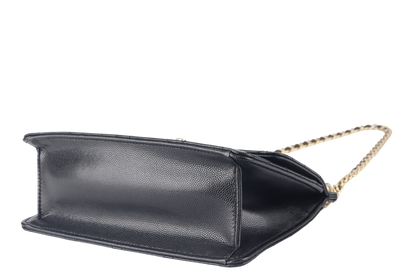 CHANEL 23A CHAIN SHOULDER BAG MICROCHIP (GCNHxxxx) BLACK CAVIAR LEATHER GOLD HARDWARE WITH DUST COVER AND BOX