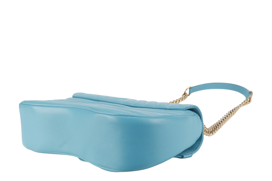 LOUIS VUITTON NEW WAVE CHAIN BAG MM (M51946) BLUE CALFSKIN GOLD HARDWARE NO DUST COVER