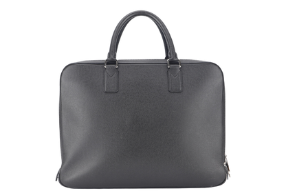 LOUIS VUITTON GREY TAIGA LEATHER DOCUMENT BAG WITH DUST COVER, LOCK&KEYS