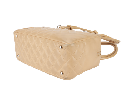 CHANEL VINTAGE CAMBON BOWLER BAG (1023xxxx) BEIGE LAMBSKIN WITH DUST COVER AND BOX