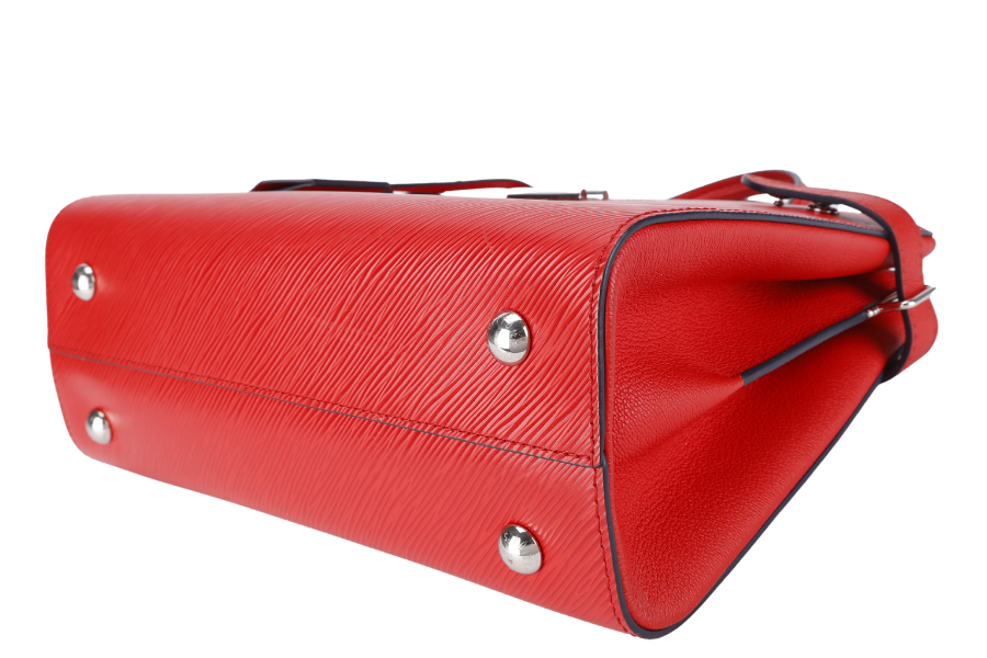 LOUIS VUITTON M54811 RED EPI LEATHER TWIST TOTE BAG SILVER HARDWARE WITH DUST COVER AND BOX