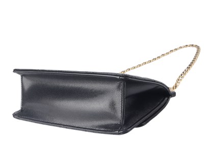 CHANEL 23A CHAIN SHOULDER BAG MICROCHIP (GCNHxxxx) BLACK CAVIAR LEATHER GOLD HARDWARE WITH DUST COVER AND BOX