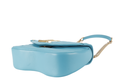 LOUIS VUITTON NEW WAVE CHAIN BAG MM (M51946) BLUE CALFSKIN GOLD HARDWARE NO DUST COVER
