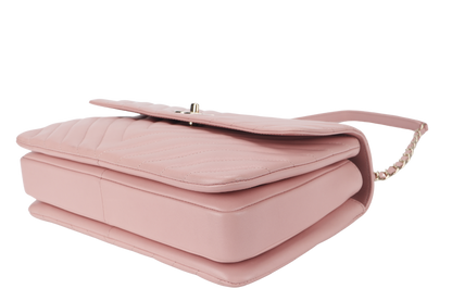 CHANEL TRENDY CC FLAP (2550xxxx) WITH TOP HANDLE MEDIUM PINK LAMBSKIN GOLD HARDWARE WITH DUST COVER