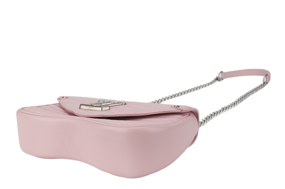 LOUIS VUITTON NEW WAVE CHAIN BAG MM (M51944) PINK CALFSKIN SILVER HARDWARE WITH DUST COVER