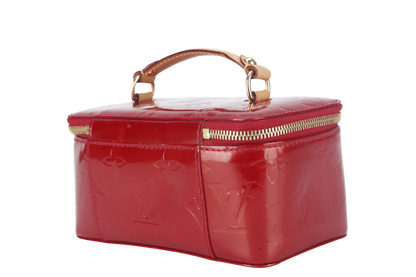 LOUIS VUITTON JEWELRY CASE (M91273) RED MONOGRAM VERNIS WITH DUST COVER