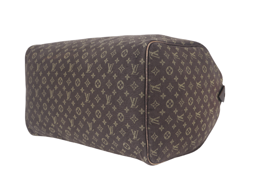 LOUIS VUITTON SPEEDY 30 (M95224) BROWN MINI LIN GOLD HARDWARE WITH DUST COVER