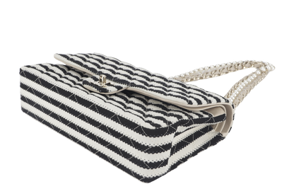 CHANEL COCO SAILOR STRIPE (1919xxxx) BLACK & WHITE JERSEY GOLD HARDWARE WITH