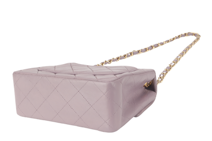 CHANEL VINTAGE CLASSIC FLAP MINI SQUARE (795xxxx) LILAC LAMBSKIN GOLD HARDWARE WITH  AND DUST COVER