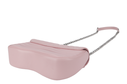 LOUIS VUITTON NEW WAVE CHAIN BAG MM (M51944) PINK CALFSKIN SILVER HARDWARE WITH DUST COVER