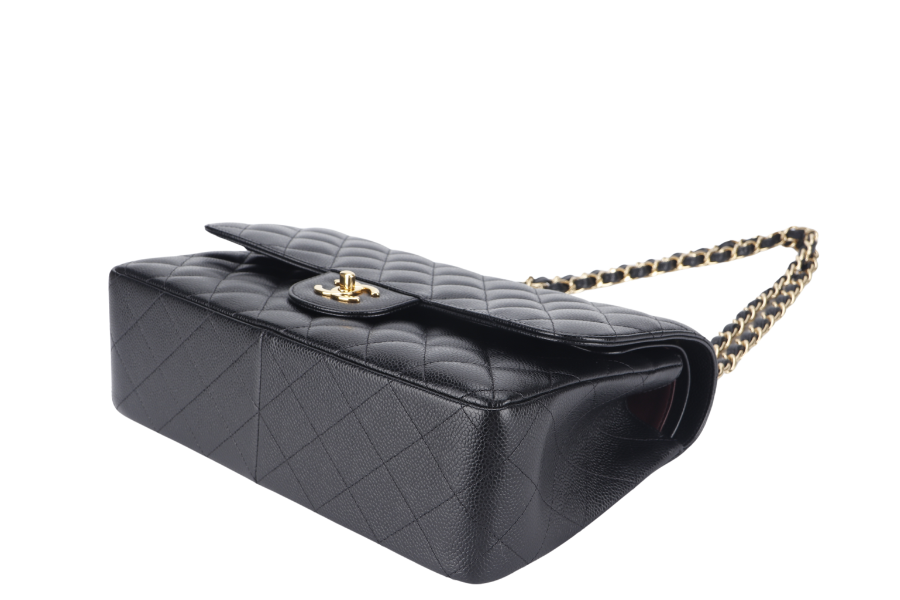 CHANEL CLASSIC FLAP JUMBO (1932xxxx) BLACK GOLD HARDWARE WITH DUST COVER AND BOX