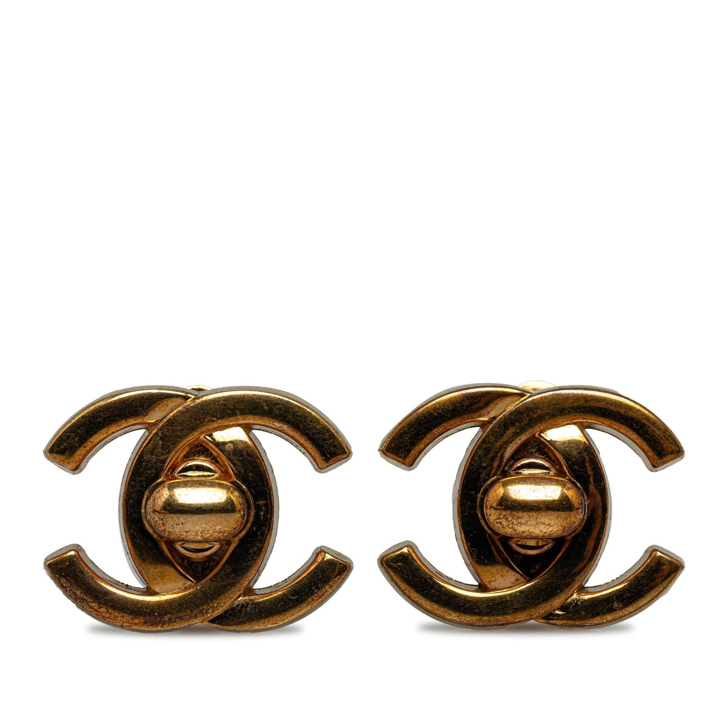 CHANEL CC Turn Lock Clip On Earrings Costume Earrings