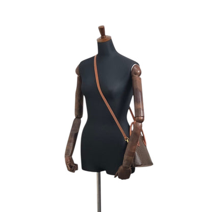 CELINE Macadam Two-way Handbag Shoulder bag Brown Vintage 764h73