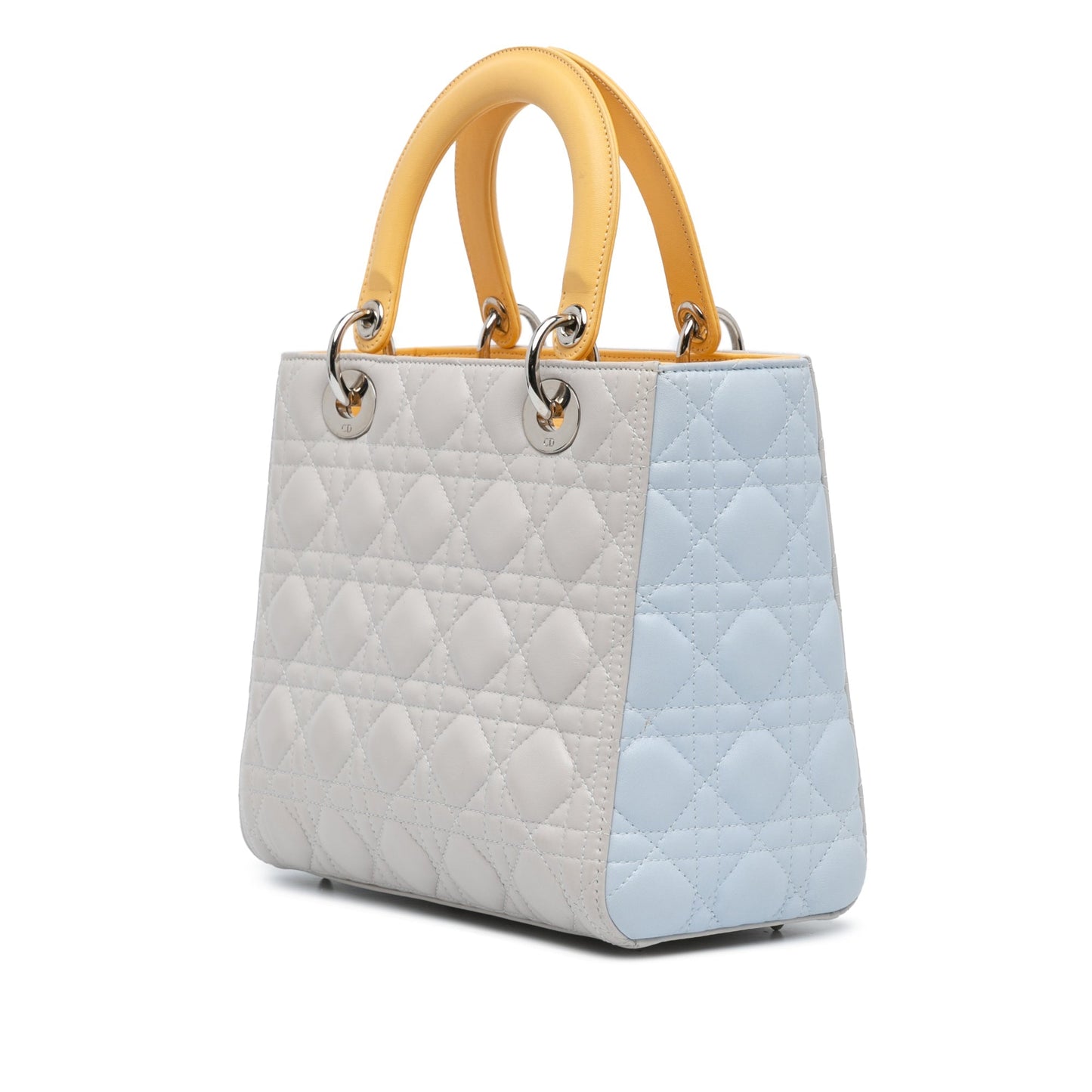 Medium Tricolor Lambskin Cannage Lady Dior