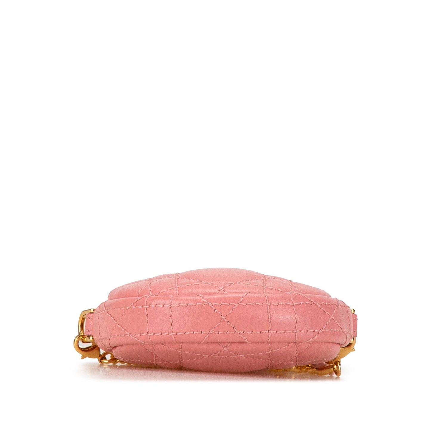 Mini Lambskin Cannage Round Caro Pouch
