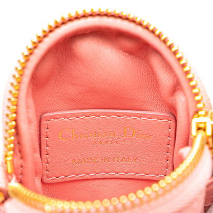 Mini Lambskin Cannage Round Caro Pouch