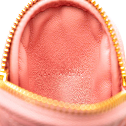 Mini Lambskin Cannage Round Caro Pouch