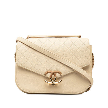 Chanel CC Caviar Cuba Flap Bag  Leather Shoulder Bag in Good condition