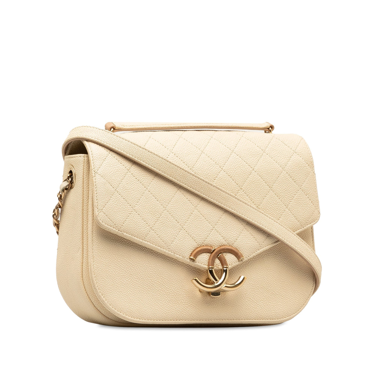 CHANEL Medium Caviar Cuba Top Handle Flap Satchel