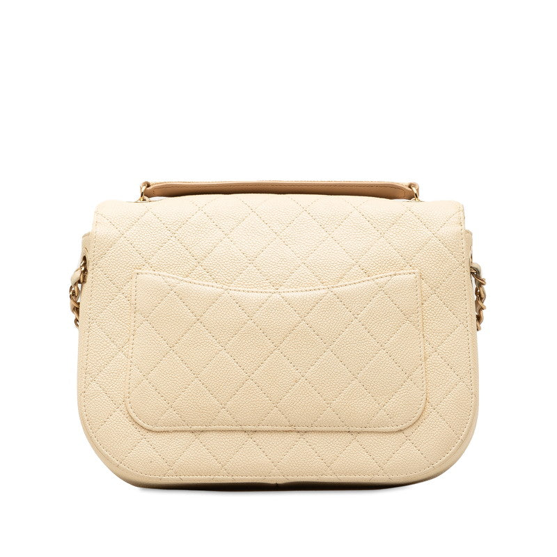 Chanel CC Caviar Cuba Flap Bag  Leather Shoulder Bag in Good condition