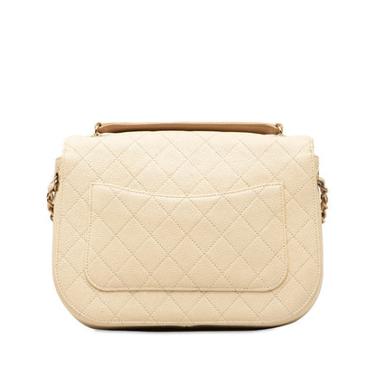 Chanel CC Caviar Cuba Flap Bag  Leather Shoulder Bag in Good condition