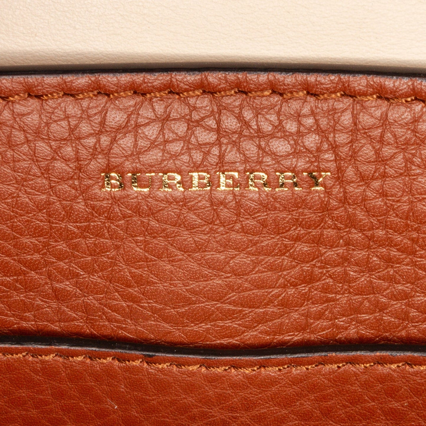 Burberry Belt Handbag Medium Brown Leather