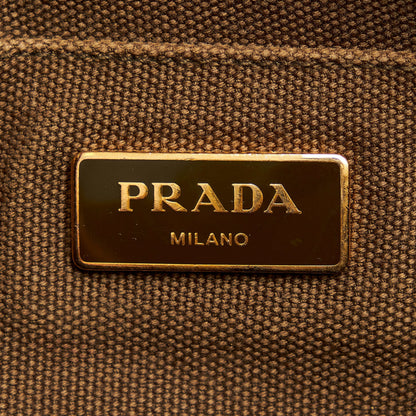 Prada Canapa Studded Canvas Satchel