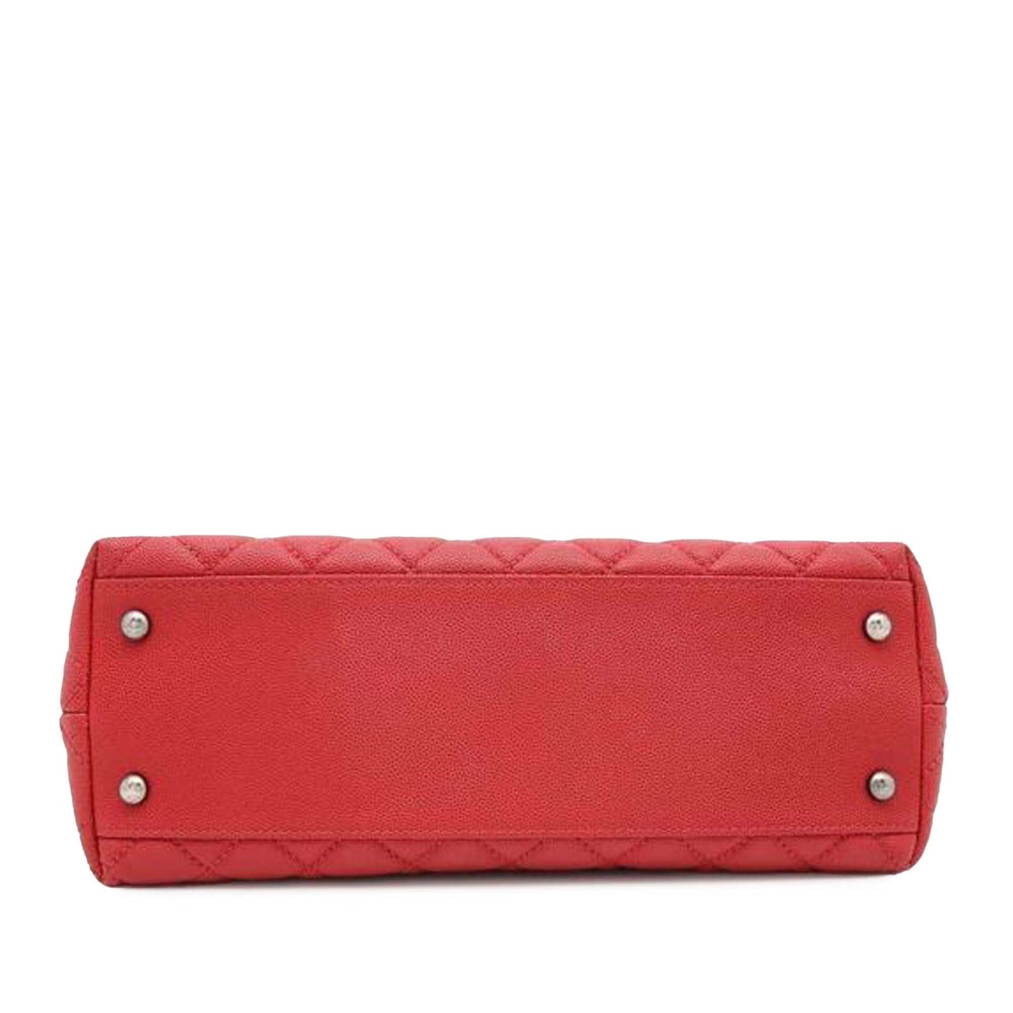Red Chanel Small Caviar Coco Top Handle Bag Satchel