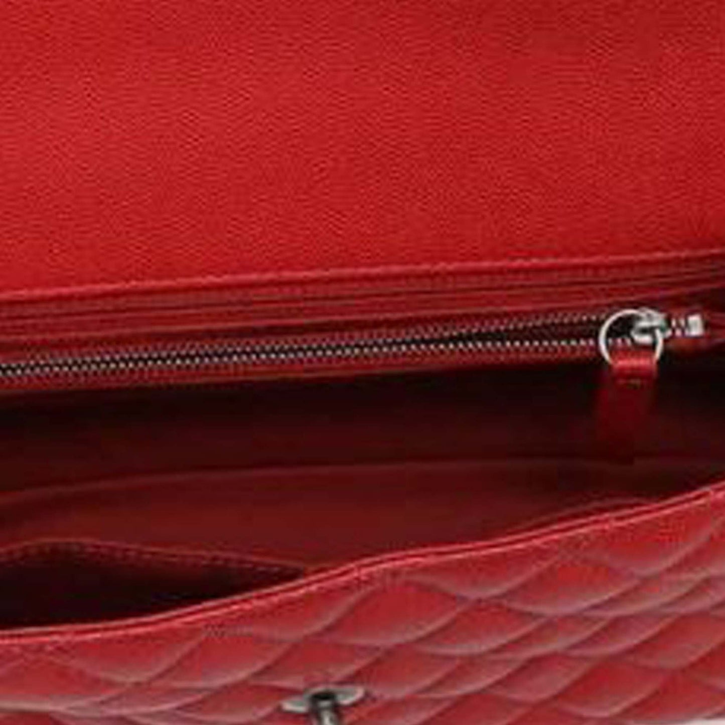 Red Chanel Small Caviar Coco Top Handle Bag Satchel